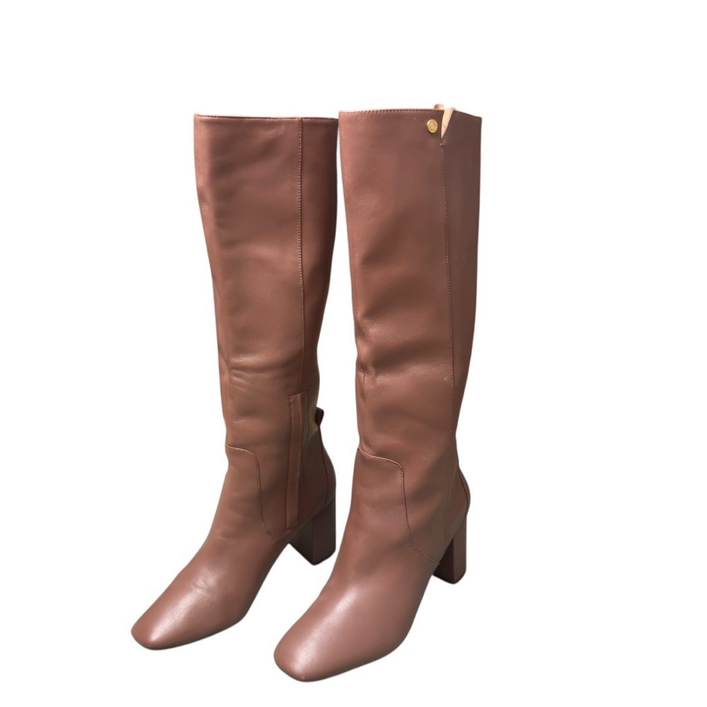 Cole Haan Knee High Leather Boots Women 7.5B Dusty Rose Luxe Heel EUC Designer - Picture 5 of 16